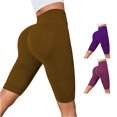 thumbnail image 1 of xfsWaSs Women's High Waisted Yoga Shorts Knee-Length Leggings Running Workout Gym Shorts Stretchy Breathable Athletic Biker Shorts for Women, 1 of 5