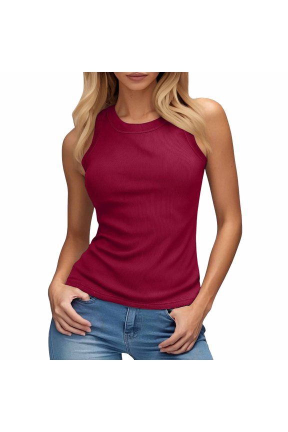 Women's Tank Tops Built In Bra Tank Tops For Women Sleeveless Tops T Shirts Solid Colod Basic Tees Tank Top Women Camisole Tops
