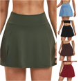 thumbnail image 1 of xfsWaSs Women's Tennis Skirt with Built-In Shorts High Waist 4-Way-Stretch Running Tennis Skirts Lightweight Slim Fit Athletic Golf Skorts, 1 of 5