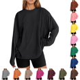 thumbnail image 1 of xfsWaSs Womens Oversized Long Sleeve T Shirts Basic Tees Workout Tops Casual Loose Fit T-Shirts Crewneck Fall Tops Women Plus Size Tshirts, 1 of 6