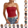 thumbnail image 1 of xfsWaSs Womens Strapless Tank Tops Backless Tube Tops for Women Summer Outfits Trendy Bandeau Crop Tops Basic Slim Fit Going Out Shirt, 1 of 5