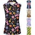 thumbnail image 1 of xfsWaSs Womens Tank Tops Women's Sleeveless Golf Polo Shirts Casual Floral Print 1/4 Zip Tennis Workout Tank Top Summer Lightweight, 1 of 4