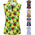 thumbnail image 1 of xfsWaSs Womens Tank Tops Women's Sleeveless Golf Polo Shirts Casual Floral Print 1/4 Zip Tennis Workout Tank Top Summer Lightweight, 1 of 4