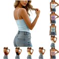 thumbnail image 1 of xfsWaSs Womens Tank Tops with Built In Bras Camisole Adjustable Spaghetti Strap Tank Top Soft Basic Undershirts Camis Layering Shirts, 1 of 7