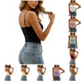 thumbnail image 1 of xfsWaSs Womens Tank Tops with Built In Bras Camisole Adjustable Spaghetti Strap Tank Top Soft Basic Undershirts Camis Layering Shirts, 1 of 7