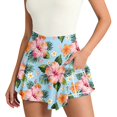 thumbnail image 1 of xfsWaSs Womens Tennis Skirt Flowers Printed Workout Skorts Side Pocket Skirted Yoga Shorts Breathable Lightweight Athletic Shorts with Skirt, 1 of 5