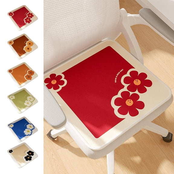 xgfhyjeh Chair Cuhsion, Clearance Summer Ice Silk Breathable Cooling Seat Cushion Pad for Office, Outdoor Patio, Dining, Kitchen, Rocking, Desk, Computer Chairs, 45*45cm, 100% Polyester