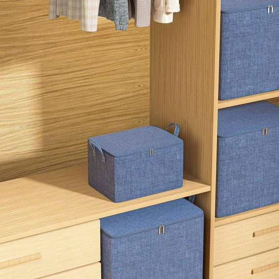 xgfhyjeh Cloth Storage Bins Organizer with Lids, Foldable Extra Large Capacity Clothes Storage Bags, Closet Wardrobe Storage Box for Clothing Blanket Bedding, Toy Containers Chest