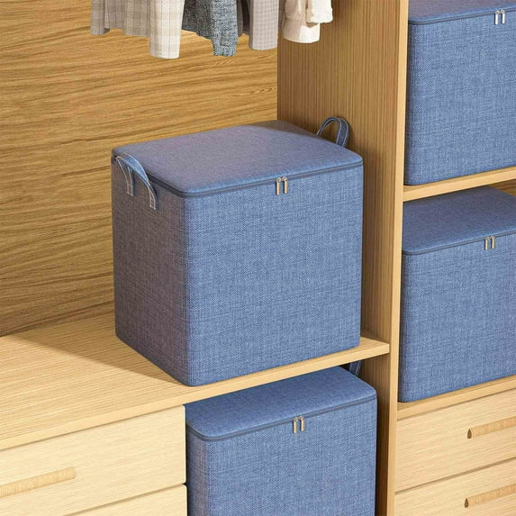 xgfhyjeh Cloth Storage Bins Organizer with Lids, Foldable Extra Large Capacity Clothes Storage Bags, Closet Wardrobe Storage Box for Clothing Blanket Bedding, Toy Containers Chest