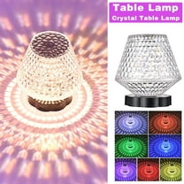 xgfhyjeh Living Room Glass Crystal Table Lamps Contemporary Bedside Side End Led Table Lamp Modern Natural Nightstand Light Home Office Room Decor Decoration,Plastic