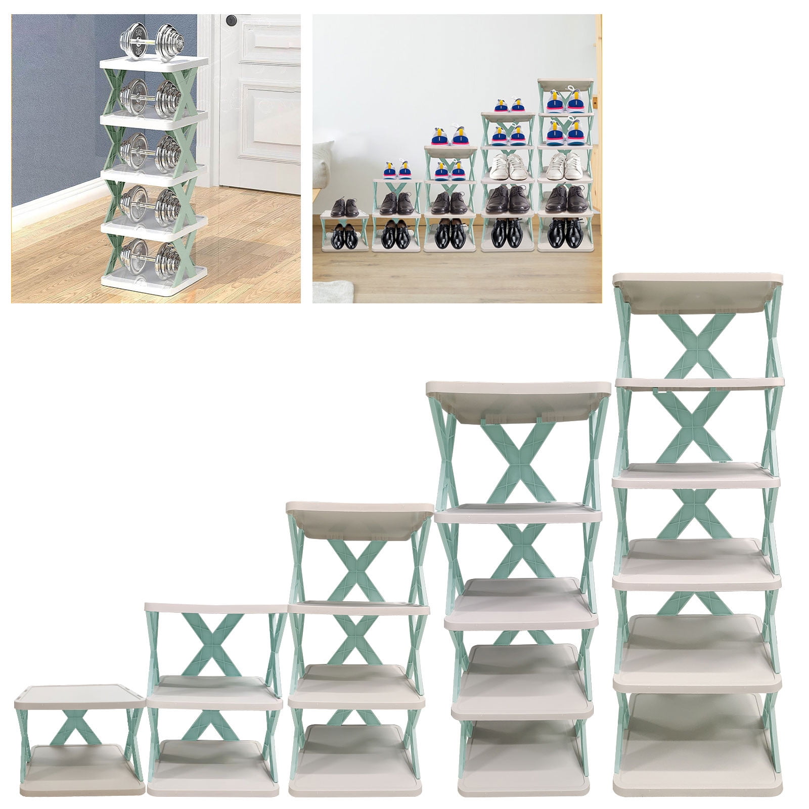 Stackable Standing Shoe Storage xgfhyjeh Shoe Rack Organizer for Garage, Small Free Standing Shoe ...