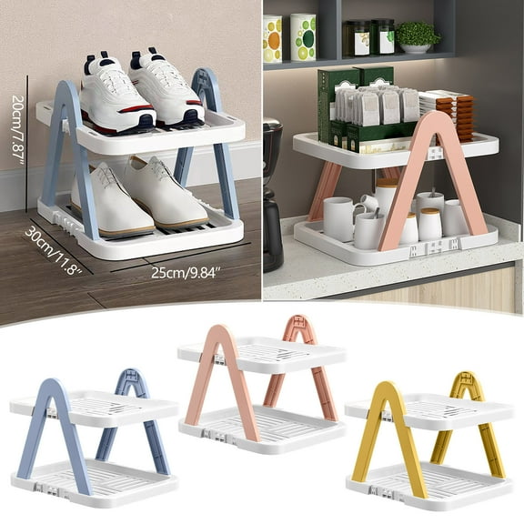 xgfhyjeh Small Shoe Rack Organizer for Closet, Narrow Vertical Stackable Shoe Rack for Front Door Entrance, 2 Tier Modern Shoe Cabinet, Free Standing Shoes Storage Stand Shelf for Entryway