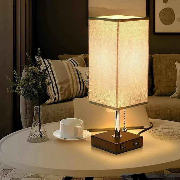 xgfhyjeh Small Table Lamps for Living room Contemporary Bedside Side End Led Table Lamp Modern Natural Cloth Nightstand Light Home Office Room Decor Decoration,iron