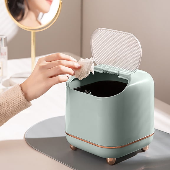 xgfhyjeh Trash Can Office Bathroom Bedroom om Kitchen Car Plastic Small Slim Garbage Container Can Bin with Lid
