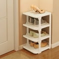 thumbnail image 1 of xgfhyjeh Vertical Narrow Shoe Rack Organizer, 4 Tier Small Stackable Shoes Storage Stand for Entryway & Closet, Modern Free Standing Sturdy Corner Shoe Tower, Skinny Boot Storage Shelf, 1 of 7