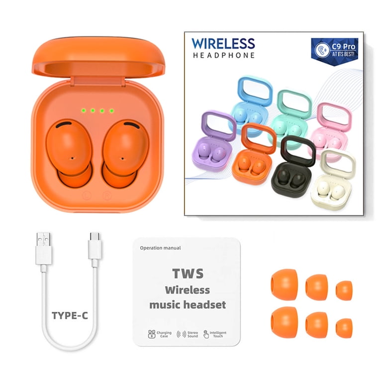 xgfhyjeh Wireless Bluetooth Earbuds, Waterproof Noise Cancelling Ear Buds  with Charging Case, Cheap Small Mini Status Audio True in Ear Headphones  for