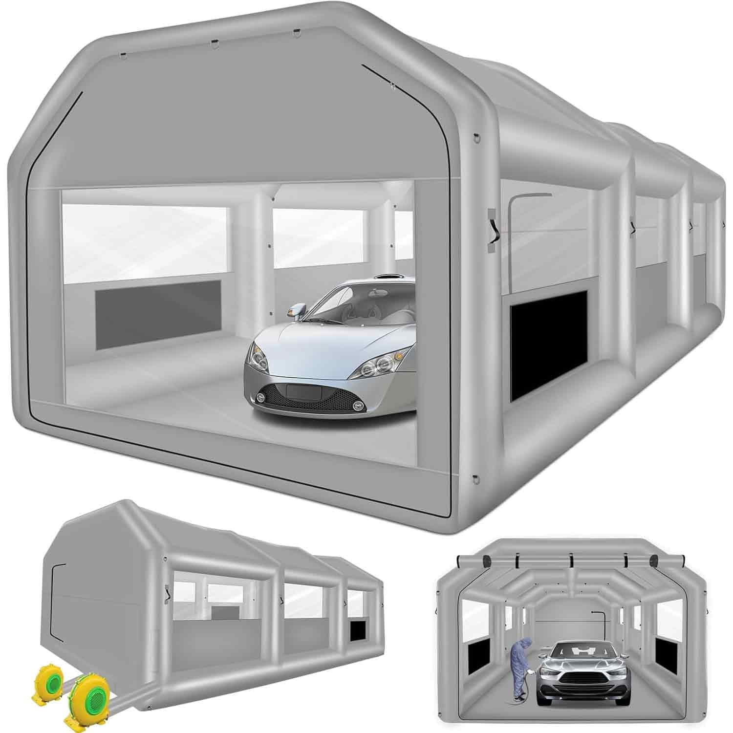xhyhwyd Inflatable Paint Booth, 26X14.5X9.7Ft Inflatable Spray Booth Tent