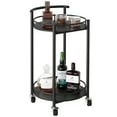 thumbnail image 1 of xiamenxinshouyimaoyi Rolling Trolley Bar Serving Cart with Wine Rack, Metal Black, 1 of 7