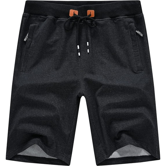 xiamianmy Mens Shorts Casual Drawstring Zipper Pockets Elastic Waist Workout Shorts for Men Cationblack 34