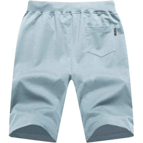 xiamianmy Mens Shorts Casual Drawstring Zipper Pockets Elastic Waist Workout Shorts for Men Silvergray 42
