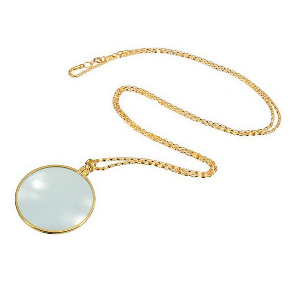 OCIVIESR xiangDd 6x Magnifier Pendant Necklace Magnify Glass Reeding Decorativ Monocle Necklace