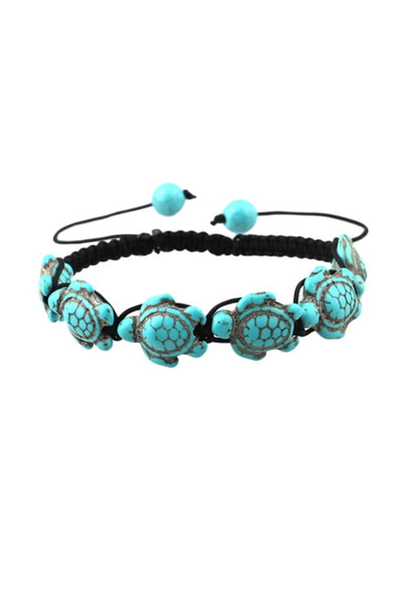xiangDd Bohemian Style Jewelry Turtle Fish Bear Turquoise Pendant Bracelet Beaded Bangle