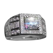 OCIVIESR xiangDd Fashion Elegant Geometric Square Diamond Zircon Ring Men's Jewelry