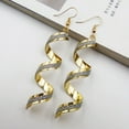 thumbnail image 1 of xiangDd Twist Spiral Earrings Dangle Earring Charm Jewelry Silver Gold Black Long Earrin, 1 of 3