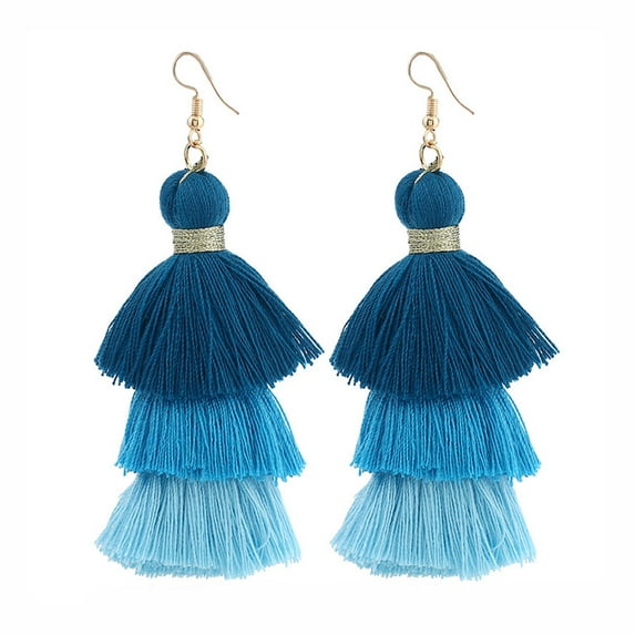 xiangDd Vintage Women Bohemian Earrings Long Tassel Fringe Boho Dangle Earrings
