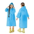 thumbnail image 1 of FAWUUDO Kids Rain with Hooded Reusable Waterproof Lightweight s Kids Boy Girl Raincoat Outwear Blue 3-14 Years, 1 of 7
