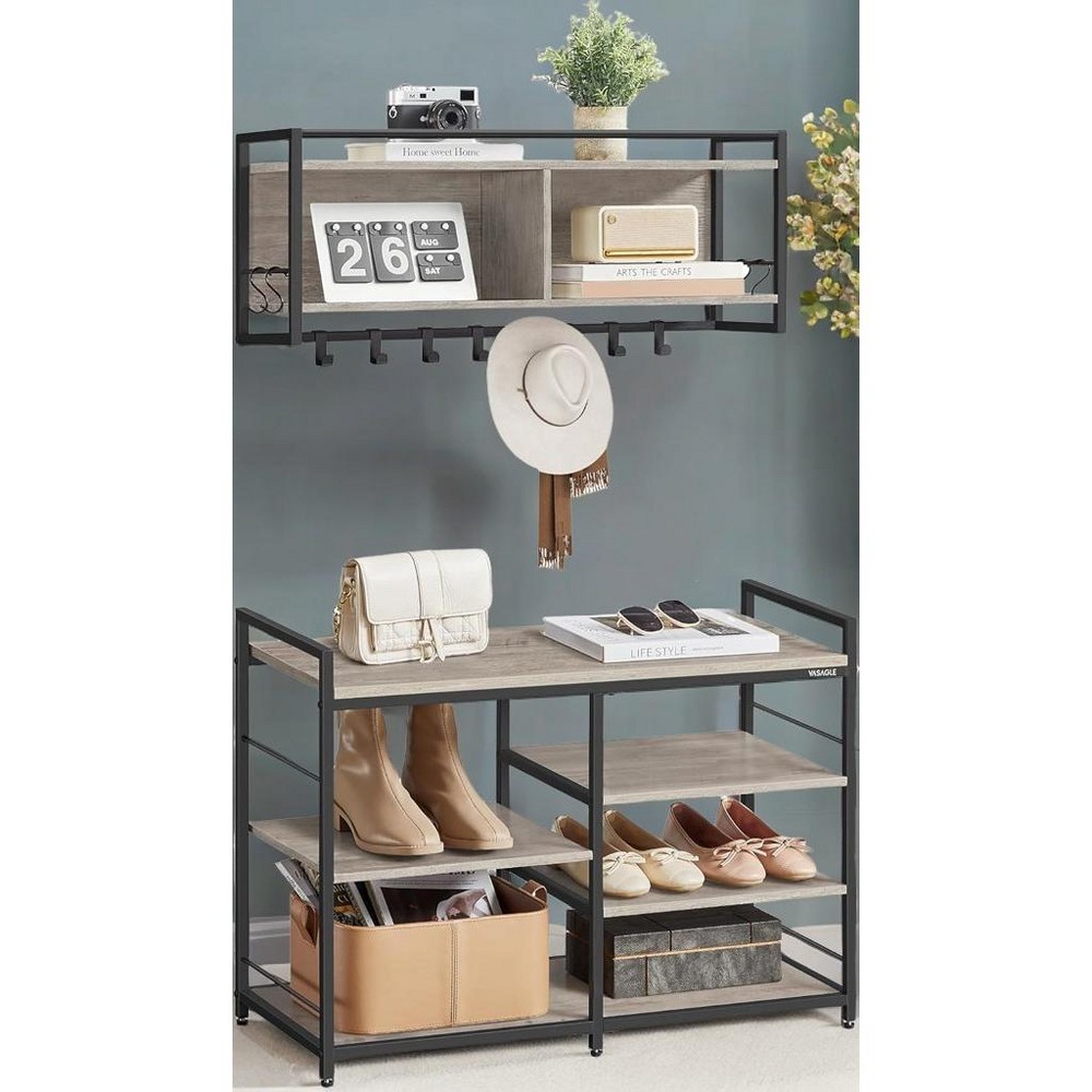 Tree Shoe Rack xihoomxaxa Multifunctional Hall Tree with Coat Rack and Shoe Bench ...