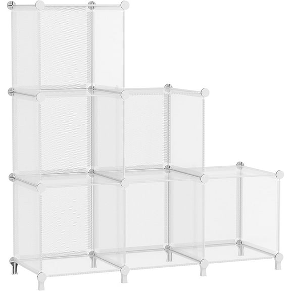 6 Cube Closet Storage Shelves DIY Stackable Translucent Clothes Storage Organizer for Bedroom