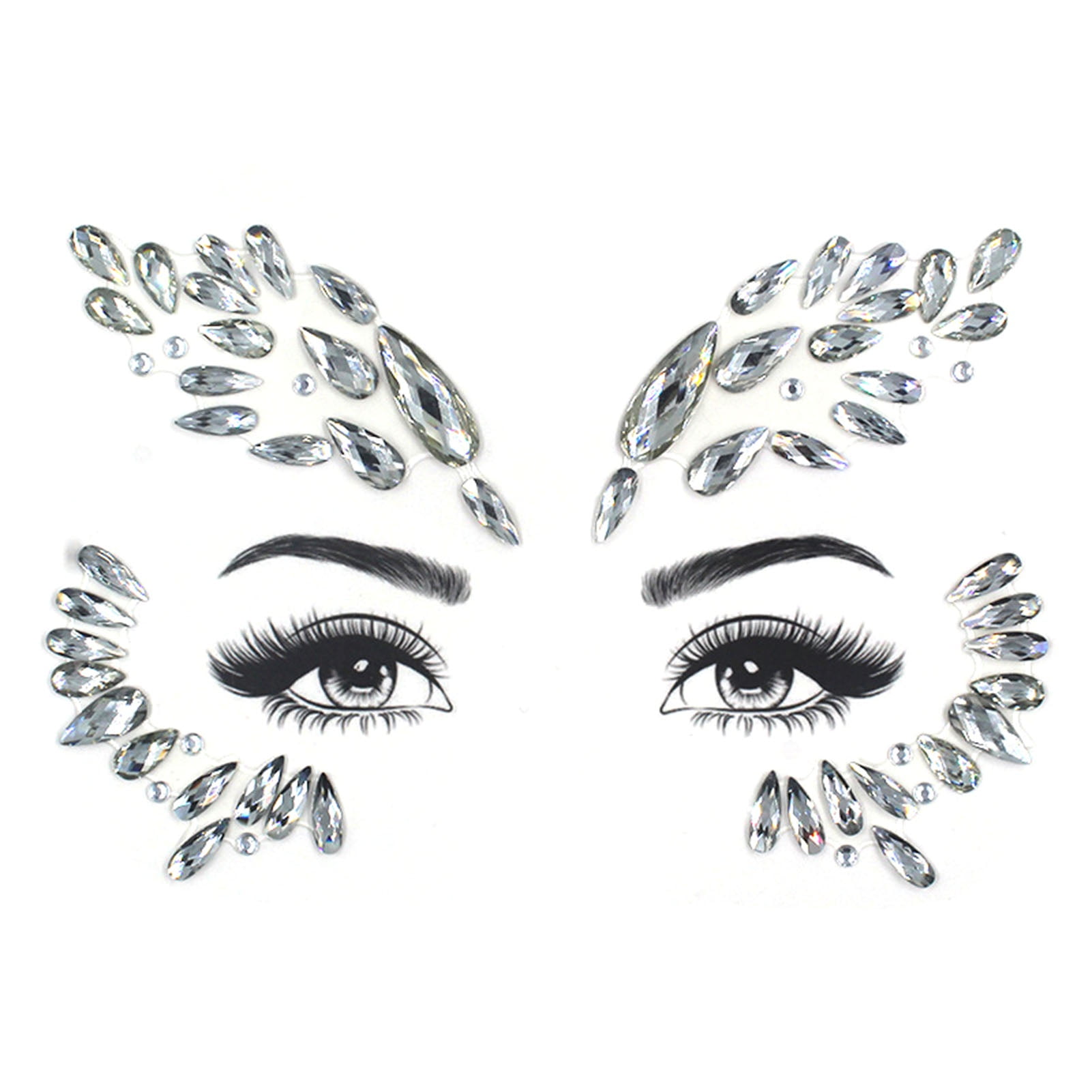 xinRui Christmas Rhinestone Face Sticker Sparkling Festive Acrylic DIY