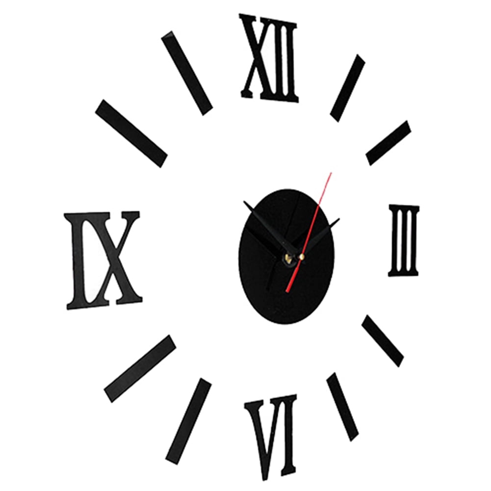 xinRui DIY 3D Analog Wall Hanging Clock Sticker Living Room Office