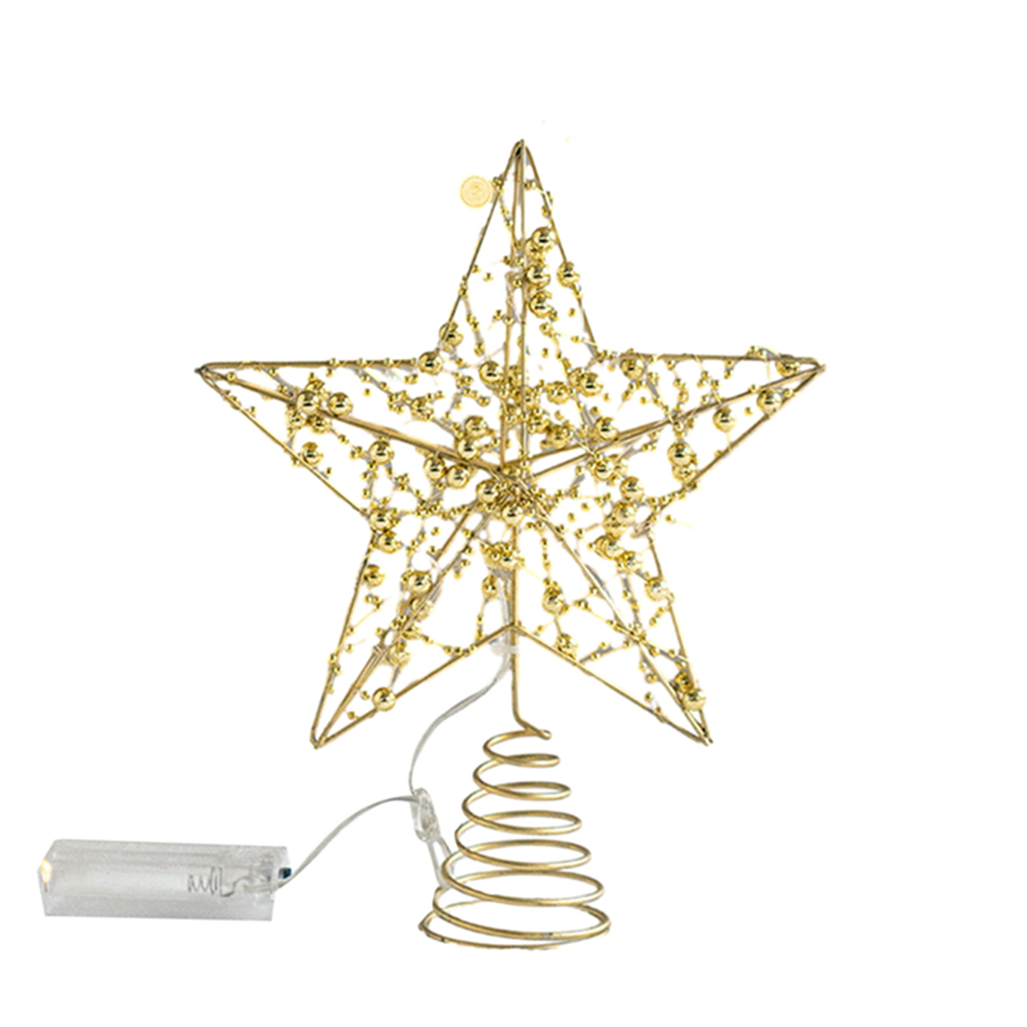 xingqing LED Christmas Tree Star Topper, Beaded Tree Topper Seasonal