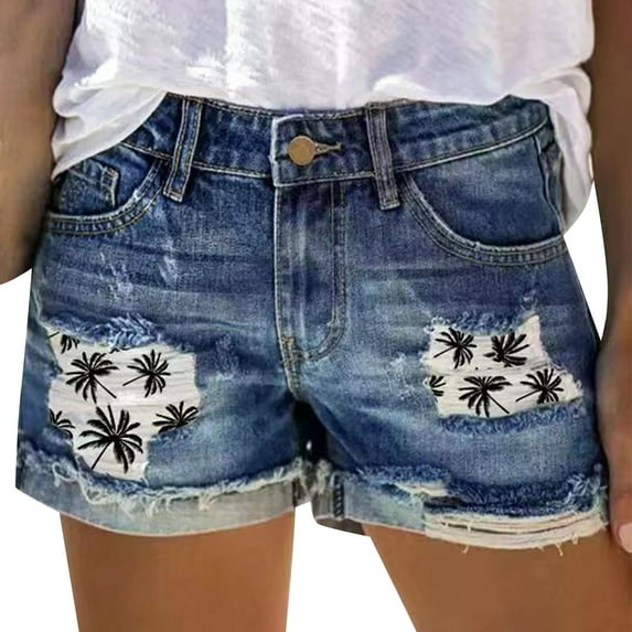 xingwang Clearance Jean Shorts for Women High Waisted,Women Sexy High Waist Zipper Denim Shorts Jeans Pants A M