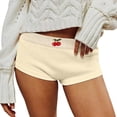 thumbnail image 1 of xingwang Clearance Plus Size Shorts for Women High Waisted,Women Striped Knitted Shorts Low Waist Color Block Shorts Strechy Going Out Micro Shorts Loungewear White XL, 1 of 5