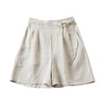 thumbnail image 1 of xingwang Clearance Plus Size Shorts for Women High Waisted,Women's Loose Casual Cotton Elastic Wide Leg Pants Shorts Beige L, 1 of 6