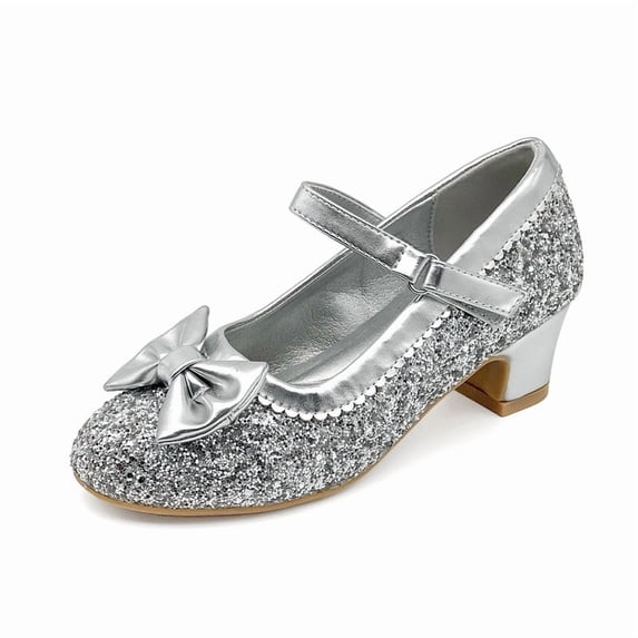 xinlanlin Girls Dress Shoes Low Heel Mary Jane Pumps Bow Party Wedding Princess Shoes for Toddler/Little Kids