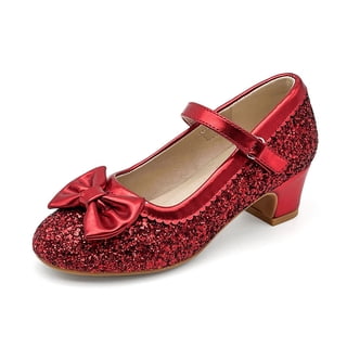 xinlanlin Girls Dress Shoes Low Heel Mary Jane Pumps Bow Party Wedding Princess Shoes for Toddler/Little Kids