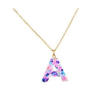 xinqinghao fashion all-match female acrylic 26 english alphabet necklace necklace multicolor a