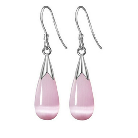 xinqinghao opal drop earrings women's drop earrings 925 sterling silver jewelry pink
