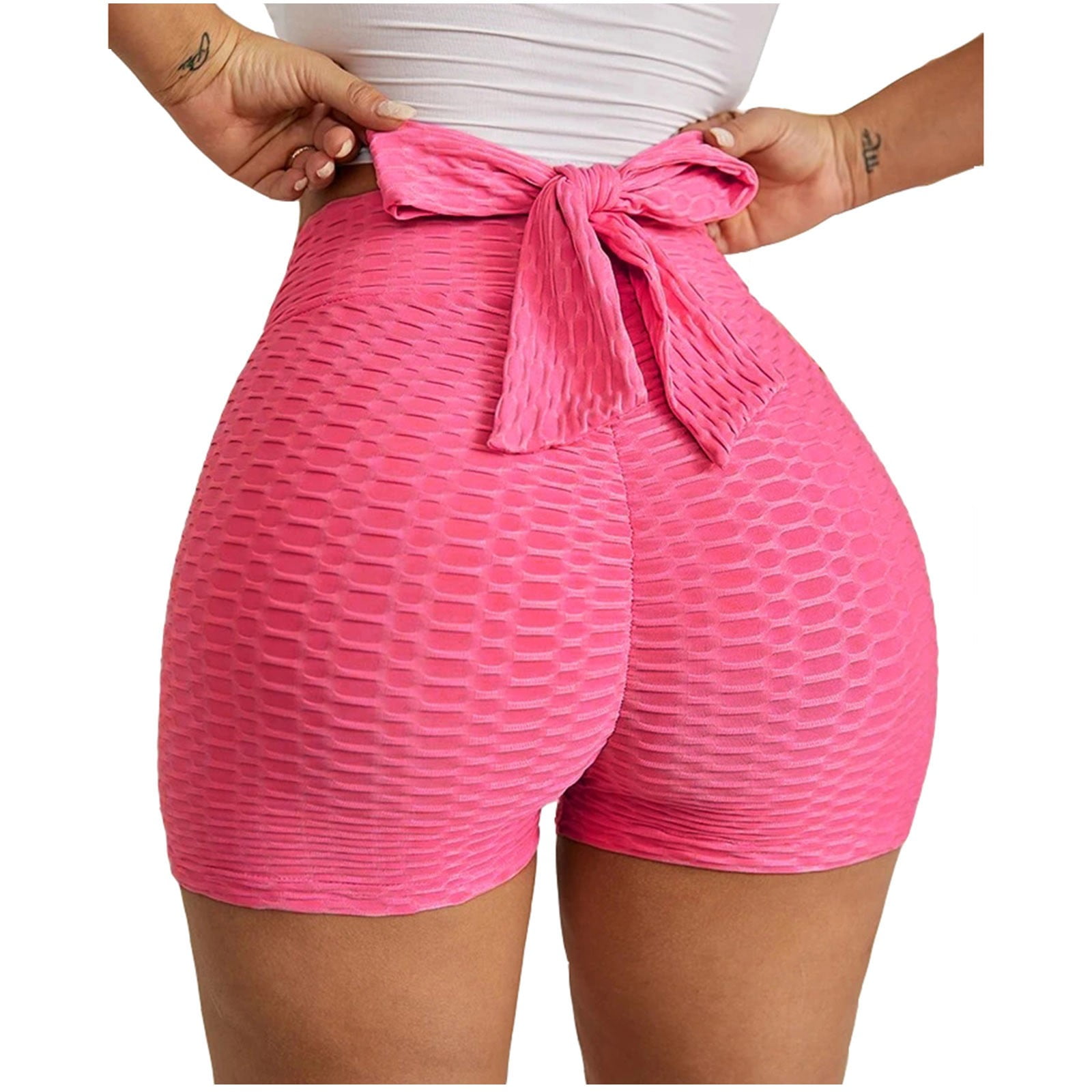 xinqinghao shapewear shorts shorts polyester bow tie home woman lounge pants  hot pink xl 