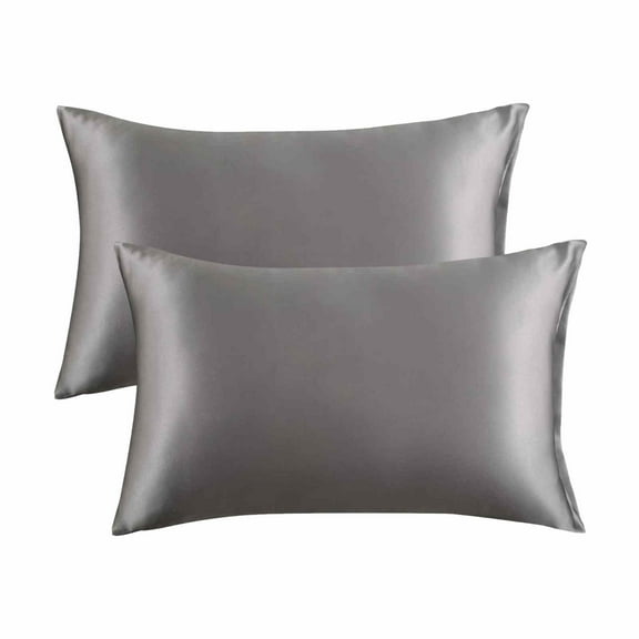 XIUH Halloween Clearance! Home Textile 2PCS Standard Size (20x26 inches) Satin Pillow Covers with Envelope Closure (Gray)