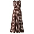 xiuh women dot printing sleeveless o neck long dress evening party