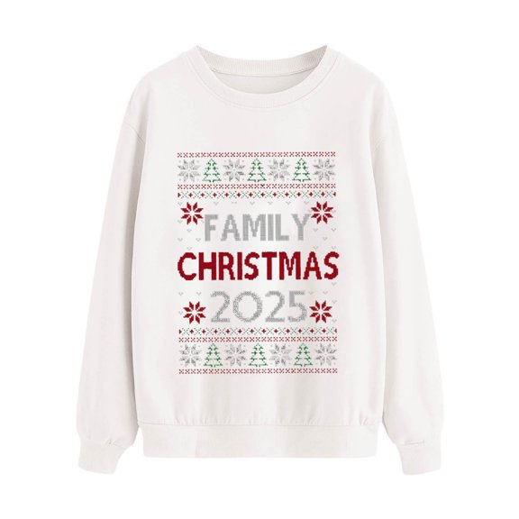 xixinqiwan 2025 New Year Sweatshirt Women Pullover Hoodie,Women New Year Printed Round Neck Raglan Long Sleeved Blouse New Years Day Eve Gift Tops