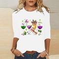 thumbnail image 1 of xixinqiwan Mardi Gras Tops for Women,Womens Mardi Gras Carnival Crew Neck Casual Tshirts New Orleans Parade Custume Tops, 1 of 6