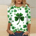 thumbnail image 1 of xixinqiwan Shamrocks Shirt for Women 3/4 Sleeves,Women's Holiday Costume Tee Shirt Tops,Gift Tee for Teachers Funny Long Sleeve Tops, 1 of 6