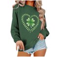 thumbnail image 1 of xixinqiwan Women Irish Shamrock Sweatshirt,Women Slainte Shirts St Pattys Shirt Shamrock Clover Printed Long Sleeve Tops, 1 of 6