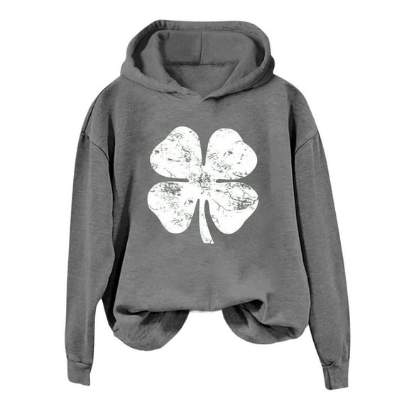 xixinqiwan Women's St. Patrick's Day Hooded Sweatshirts,Women Irish Slainte Hooded Shamrock Green Long Sleeve Shirt Festival Holiday Tops